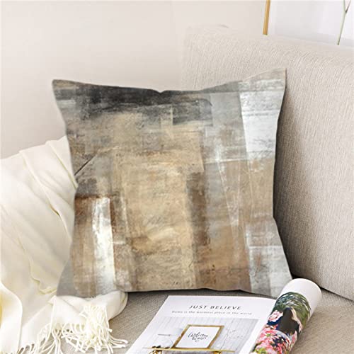 Coussin 50x50 marron gris Daesar pour decoration canape de salon - 7