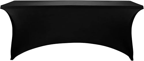 Miniatura 535 de FORLIFE Paquete de 6 manteles de elastano, de ajuste universal para mesas rectangulares de 6 pies, para patios, bodas, banquetes, fiestas