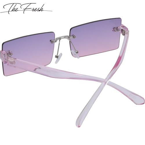 Image of The Fresh Minimalist Small Rectangular Sunglasses Clear Eyewear - Exquisite Packaging