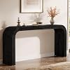 Mesa de consola de madera maciza de 71 pulgadas, mesa de sofá estilo rústico con esquinas curvas, mesa de entrada para pasillo, sala de estar, detrás del sofá, vestíbulo (negra) 2