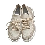 Chaussures de sport pour femme, chaussures de badminton, de tennis, de loisirs, de jogging, de randonnée, de course, de marche, respirantes, confortables et légères, beige, 37 EU