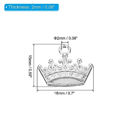 PATIKIL Crown Charm, 50Pcs Mini Crown Pendant Charm Bulk Metal Designer DIY for Making s s Wedding Crafts Queen Silver - Image 2