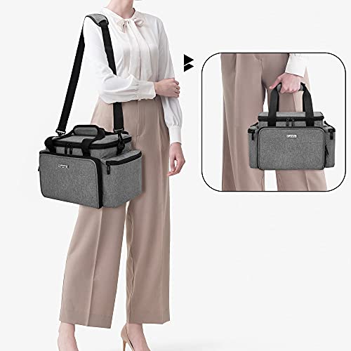 CURMIO Sewing Accessories Organizer, Large Sewing Supplies Storage Bag with Shoulder Strap for Spool Thread, Scissor and Sewing Needles, Gray (Bag Only) - Thumbnail 5