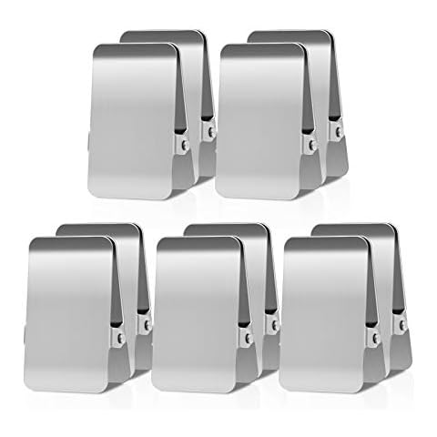 Large Chip Bag Clips with Anti-Slip Rubber,BURLIHOME All-Purpose Stainless Steel Heavy Duty Air Tight Seal Food Bags File Paper Photos Clamps for Home/Office/Kitchen Supply,10Pcs(Silver) Cover