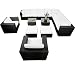 Produktbild XINRO® erweiterbares 41tlg. XXXL Lounge Set Polyrattan - schwarz - Sitzgruppe Garnitur Gartenmöbel Lounge Möbel Set - inkl. Lounge Ecke + Sessel + Hocker + Tisch + Kissen