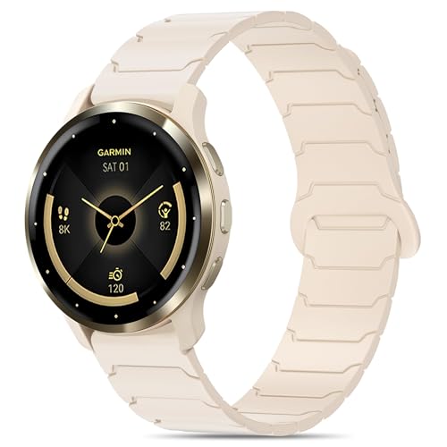 Tovimall �V���R���o���h Garmin Vivoactive 4S/Venu 2S/Venu 3S/Vivomove 3S�Ή� 18mm �����p�X�g���b�v Forerunner 255S/265S �j�����p