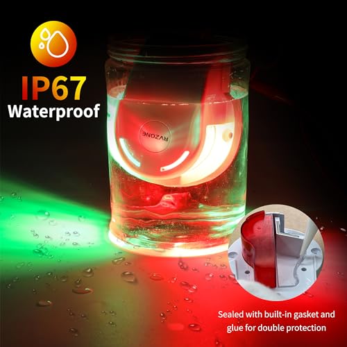 image for RVZONE LED Boat Navigation Light Red and Green Marine Navigation Light
