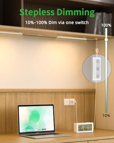 Image of Under Cabinet Lighting Plug-in, Dimmable, 3pcs 12 Inch, 3000K