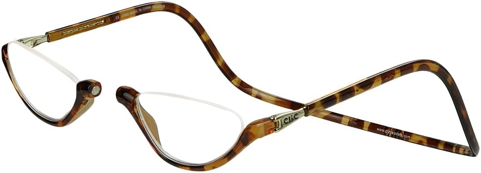 Clic Magnetic Reading Glasses, Computer Readers, Adjustable Temples, Sonoma, (L-XL, Tortoise, 3.00 Magnification)