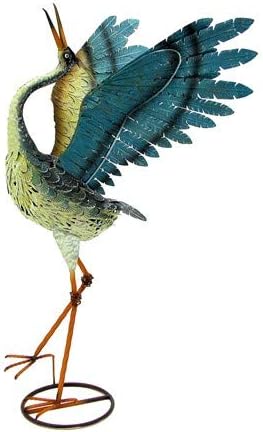 Dancing Cranes Iron Lawn Ornaments Garden Decor Set of 2 Yard Art