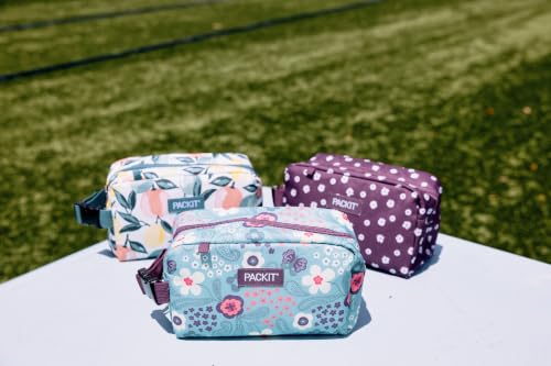 Image of PackIt Freezable Small Insulated Snack Box, Citrus Orchard, with EcoFreeze Technology (Built-in Ice Pack), Mini Cooler or Small Lunch Bag, For Fresh Snacks On the Go, for Work, Gym, or Travel
