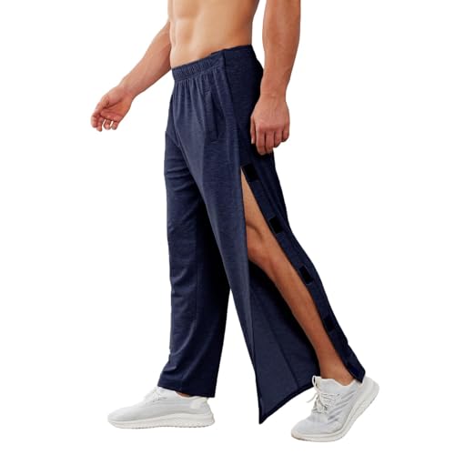 PINSPARK Pantalones de Jogging y Chándal para Hombre - Deportivos Largos en Algodón, Holgados de Rehabilitación, Arrancables