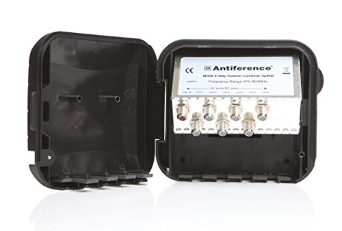 Antiference MS06LTE 6 Way F-Type Connections External TV Aerial Splitter