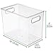mDesign Plastic Modern Kitchen, Pantry Food Storage Container Bin w/ Handles - Cabinet, Fridge/Freezer, Countertop Organizer - Snacks/Drink/Appliances; Ligne Collection, Clear, 10x6.5x7.75 (Pack of 1)