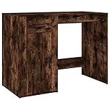  Tidyard Bureau avec Armoire Table de Bureau avec Armoire de Rangement Organisateur de Bureau Table Informatique chêne fumé Bois d\'ingénierie