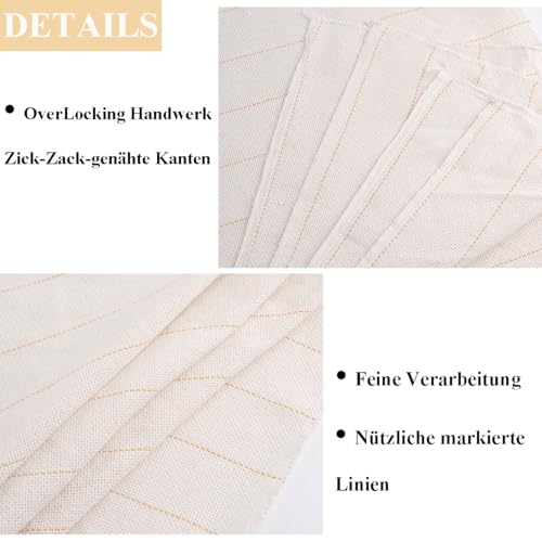Bojuzhi Tufting-Tuch 100×150 cm – Mönchstuch mit gelben Führungslinien, für Stanznadel und Tufting-Pistole – Bild 3