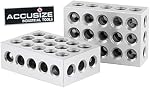 Accusize Industrial Tools Precision 1-2-3 Blocks 2Pcs/Set, Steel Hardened, EG02-0411 | Hardened Steel HRC 50-60, 0.0002 in Parallelism, 0.0003 in/1 in Squareness, 5 Tapped 3/8-16, EG06-0411