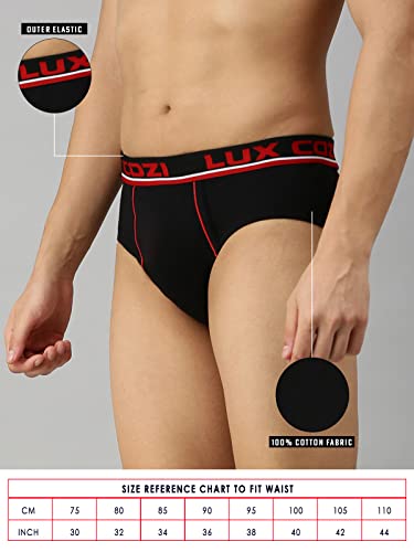 Image of Lux Cozi Bigshot Men's Pack of 2 Brown & Dark Grey Cotton Brief (Size : 85cm)
