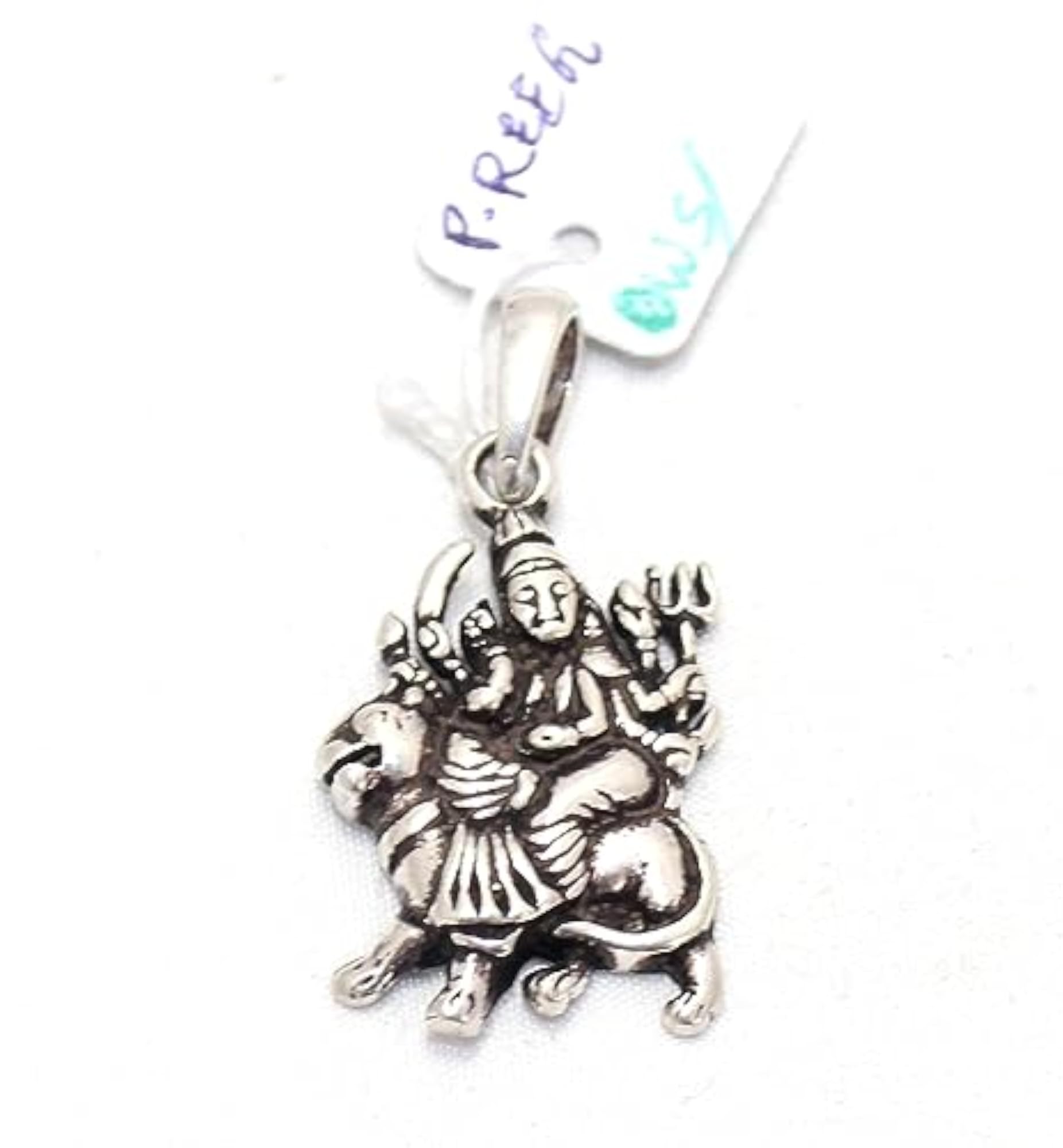 Goddess Durga 925 Sterling Silver Charm Pendant, Unisex Gift