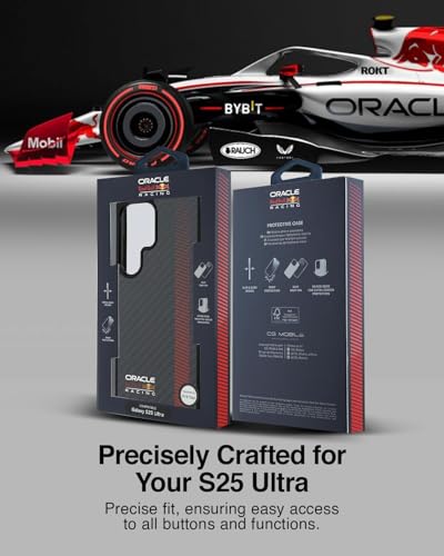 Image of CG MOBILE REDBULL Racing [Official Licensed], Real Carbon Fiber with Magnetic System and Powerbar Protective Case /Cover Designed for Galaxy S25 Ultra - Black
