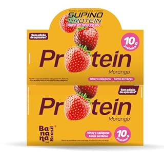 Barra de proteínas com morango e cobertura de morango