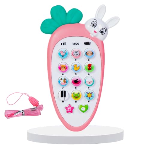 Image of FunBlast Cartoon Musical Mobile Phone for Kids, Mobile with Light & Sound Toys for Babies | Educational Toys for Kids 3+ Years /Boys /Girls-1 Unit (Radish-Pink)