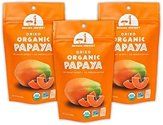 Mavuno Harvest Direct Trade Organic Dried Fruit, Papaya, 3 Count