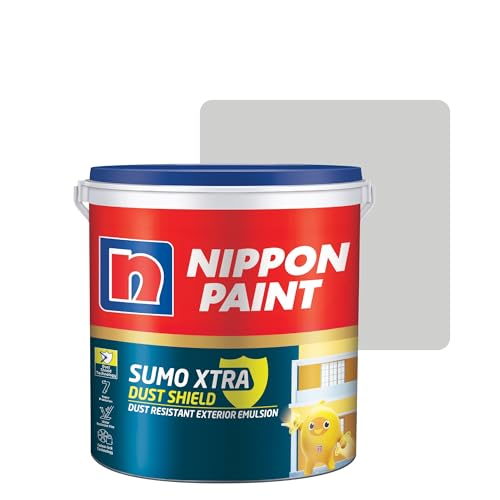 Image of Nippon Paint Sumo Xtra Dust Shield Exterior Emulsion (20L, Gray Eyes) - Dirt Pickup Resistant, Colour-Lock, Water Resistant, Low VOC Wall Paint for Exterior Masonry Surfaces - 20 Litre