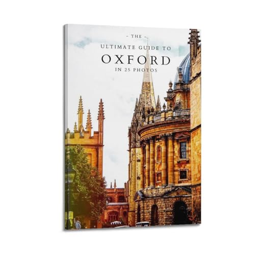 Poster d'attractions célèbres Oxford en toile de 30x45cm style cadre pour déco murale