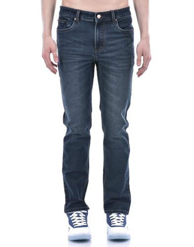 Image of Numero Uno Mens Slim Fit Dark Blue Mild Wash Sustainable Jeans