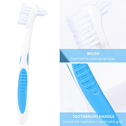 Caixa de armazenamento de dentes falsos da Healifty com escova de limpeza (amarelo + escova de dente