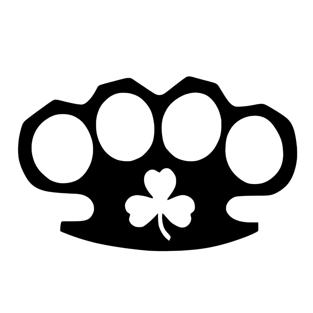 Brass Knuckles Sticker, Black