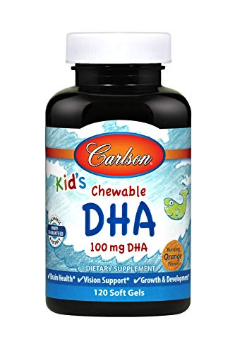 Carlson - Kid's Chewable DHA, 100 mg DHA, Brain & Vision Function, Growth