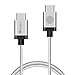 USB C, iOrange-E USB C to C 6.6ft (2M) Braided Cable Rapid Charge for Nexus 5X, Nexus 6P, Chromebook Pixel, OnePlus 2, Lumia 950, Lumia 950XL, ZUK Z1 and Other USB Type C Supported Devices, Silver