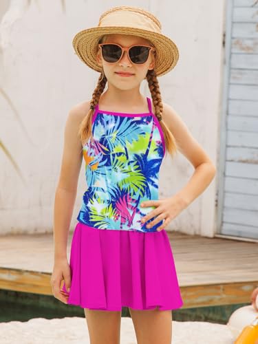 Image of Girls Tankini Swimsuit Mermaid Bathing Suits Criss-Cross Strap Adjustable Summer Beach Two Piece Swimwear Size 4-12