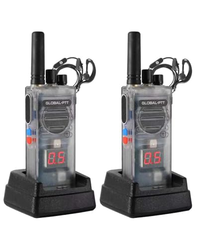 TXQ G5 Global PTT 4G LTE Two-Way PoC Radio Unlimited Range Communication - Digital Display 16 Channel with End-to-End Encryption Technology (Transparent)