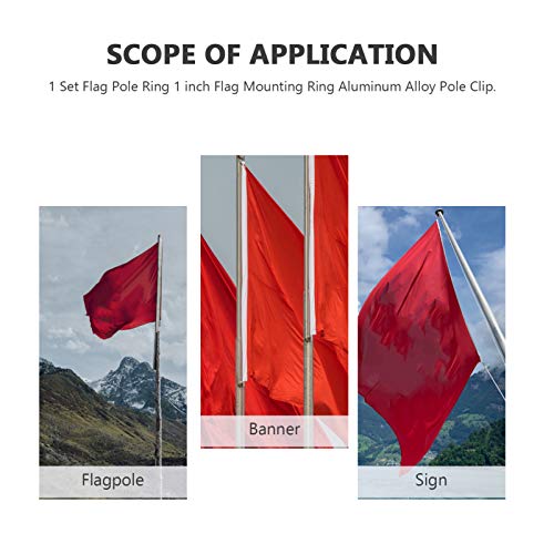BESPORTBLE, 1 conjunto de anéis de montagem para mastro de bandeira, giratório, livre de bandeira, c