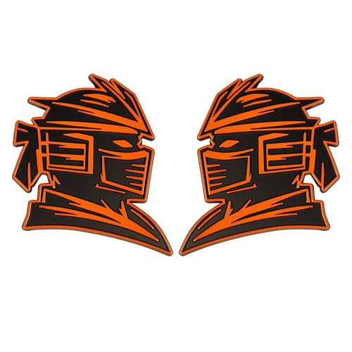 Image of Samurai Emblem, Custom 3D Car Badge - Universal Exterior Accessories for Car, Truck, SUV, Motorcycle (Set of 2) (Orange)