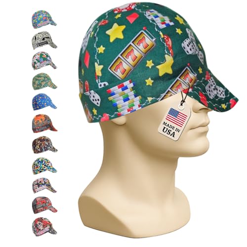 Custom Expressions Handmade Welders Cap For Men - 100% Cotton Welding Caps For Men & Women - Flame Resistant Welding Hats | Lightweight Welding Beanie | Weld Cap For Safety - Casino Fun Style