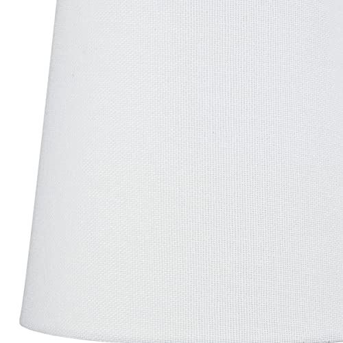 Lampwell Valo Clip-On Chandelier Fabric Lamp Shades,Set Of 6,Small Barrel,5.2"×4"×H5.2",Linen, Handmade,Traditional Decorative,White #TOP3
