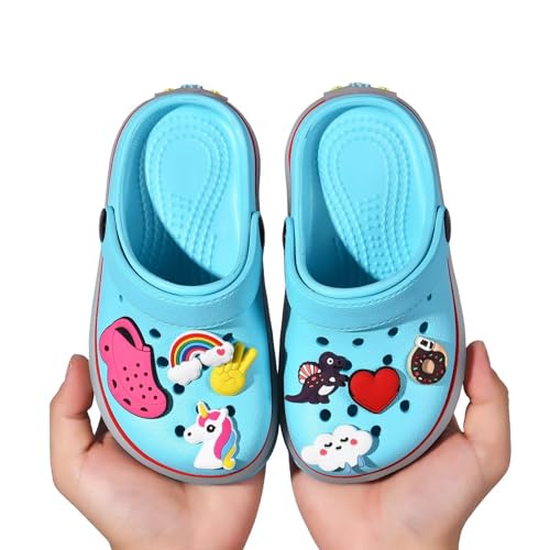 Image of XPKWS Toddler Kids Clogs Boys Girls LED Garden Shoes Light up Sandals Slip on Quick Dry Beach Slippers