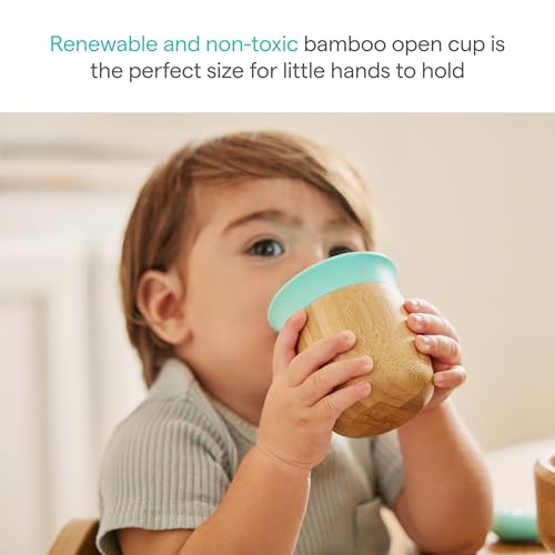 Image of Munchkin Bambou 5Oz Open Training Cup For Babies And Toddlers, Non-Toxic Bamboo And Food-Grade Silicone, 150 ML, Brown