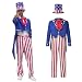 Regenboog Uncle Sam Costume for Adult Men Patriotic Outfit for 4th of July Independence Day Parade and 250th Anniversary Cosplay Party, 2XL
