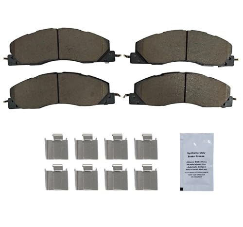 Image of HUSCH D1399 Front Ceramic Brake Pads Kit Fit For Ram 2500 2011-2018，For Ram 3500 2011-2018, For Dodge Ram 2500 2009-2010, For Ram 3500 2009-2010