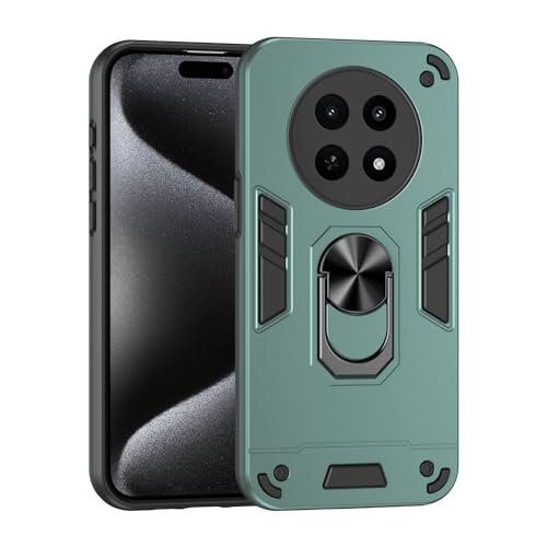 OPPO Realme 12X �P�[�X�Ή��A�L�b�N�X�^���h�ƑϏՌ����A�~���^���[�O���[�h�̗����h�~�ی�A���ȕی�J�o�[�APC�}�b�g�e�N�X�`���̏�v�ȃo���p�[�P�[�X(Dark green)