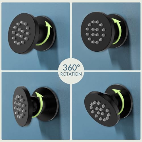Zcera OB-206 Shower Body Spray Jets, Zcera Brass Showerhead Body Spray Round Shower Body Sprayer Spa Massage Jet Wall Mount thumb #2
