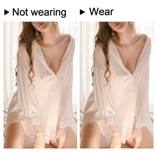 2 Pairs Nipple Covers for Women, Sticky Adhesive Pasties Bra, Invisible Reusable Silicone Nipple Covers for Tights,Strapless Dresses Nude3