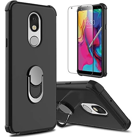 lovpec Case for LG Stylo 5 with Soft TPU Screen Protector, Case for LG Stylo 5 Plus/LG Stylo 5V, Ring Magnetic Holder Kickstand Phone Cover Case for LG Stylo 5 (Black) Cover