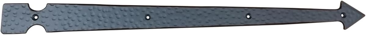 24" Faux Arrow Hinge with Hammered Distressed Surface - Matte Black Powder Coat Finish - Sold Individually