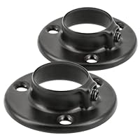 Wardrobe Rail Round Hanging Set Black Tube 25mm + End Bracket+ Black Screws Furniture Closet Clothes Hanger